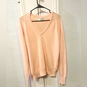 Vintage Dior Monsieur v neck light orange  orlon  acrylic men’s sweater medium